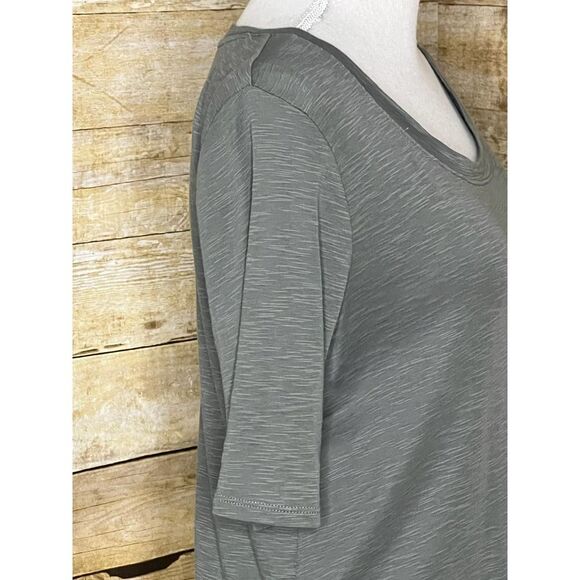 J.JILL PIMA COTTON SCOOP NECK ELBOW SLEEVE TEE CASUAL SOFT COMFORTABLE SZ. SMALL - Picture 4 of 5